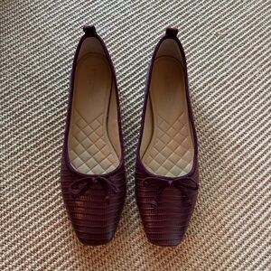 J. McLaughlin Croc Dark Purple Flats